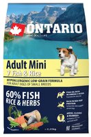 Корм для собак Ontario (2.25 кг) Adult Mini 7 Fish & Rice