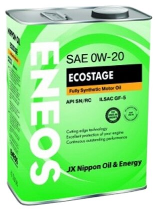 Синтетическое моторное масло ENEOS Ecostage SN 0W-20, 4 л