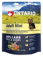 Корм для собак Ontario (0.75 кг) Adult Mini Lamb & Rice