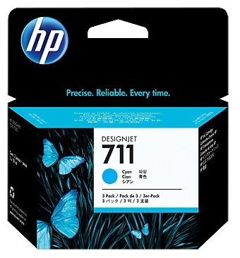 Картридж 711 для HP DJ T120/T520, голубой, 3*29мл (Оригинальный) CZ134A (3штХупак).