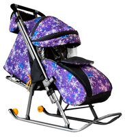 Санки-коляска Galaxy Галактика фиолетовый