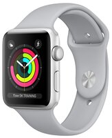 Часы Apple Watch Series 3 38mm Aluminum Case with Sport Band серебристый/белый