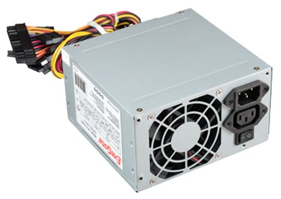 Блок питания 500W ExeGate CP500, ATX, PC, 8cm fan, 24p+4p, 3*SATA, 2*IDE, FDD + кабель 220V в комплекте