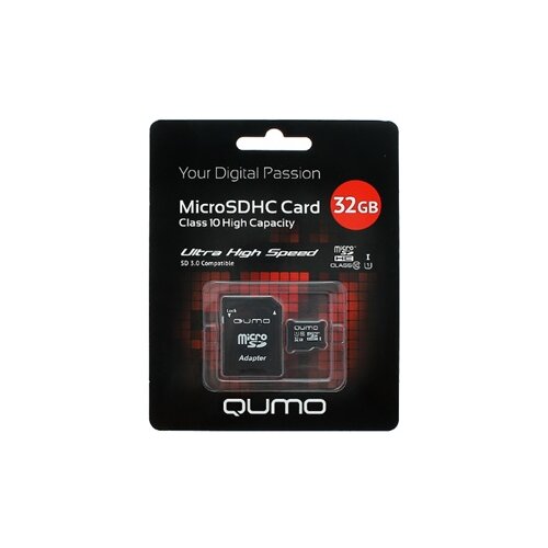 фото Карта памяти Qumo microSDHC class 10 UHS-I U1 32GB + SD adapter