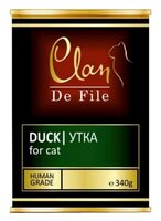 Корм для кошек CLAN (0.34 кг) 12 шт. De File Утка для кошек 0.34 кг 12