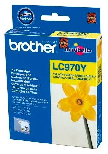 Картридж Brother LC-970Y, 300 стр, желтый