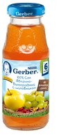Сок Gerber Яблочно-виноградный с шиповником, c 6 месяцев 0.175 л