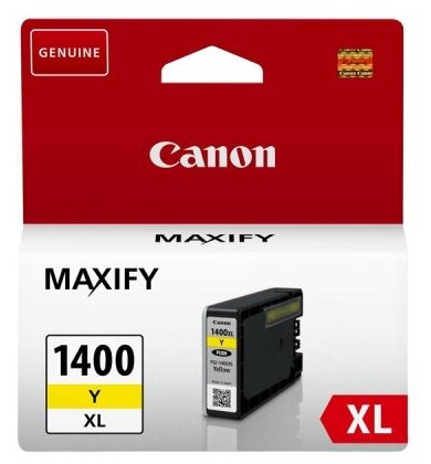 Картридж Canon PGI-1400Y XL (9204B001), 900 стр, желтый, срок годности до 11.2019, 10.2021 года