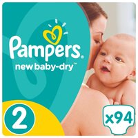 Pampers подгузники New Baby-Dry 2 (3-6 кг) 94 шт.