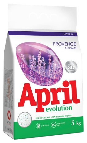 Стиральный порошок APRIL Evolution Provence (автомат), пластиковый пакет, 5 кг
