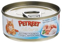 Корм для кошек Petreet (0.07 кг) 6 шт. Natura Кусочки розового тунца с анчоусами 0.07 кг 6