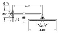 Верхний душ Grohe Rainshower Cosmopolitan 400 26255000