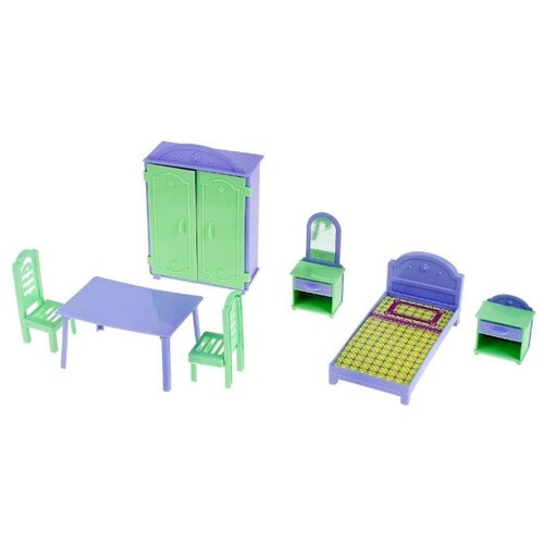 фото Пластмастер Набор мебели Квартирка (22180) зеленый/фиолетовый