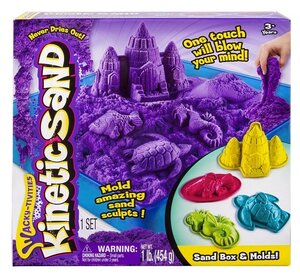 Кинетический песок Kinetic Sand с песочницей и формочками