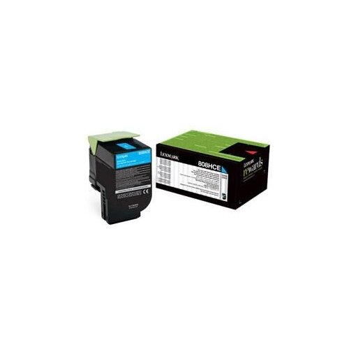 Картридж Lexmark 80c8hce, 3000 стр, голубой картридж 80c8hc0 yellow для принтера лексмарк lexmark laserprinter cx410 cx510