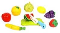 Набор продуктов с посудой Игруша С ножом и доской 000so-44914 желтый/зеленый/красный