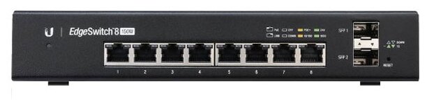  Ubiquiti ES-8-150W EdgeSwitch (8UTP 10/100/1000Mbps PoE+, 2SFP) .