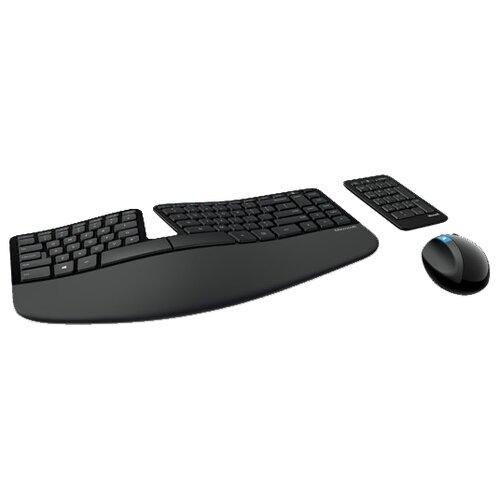 Комплект (клавиатура+мышь) Microsoft Sculpt Ergonomic, USB, беспроводной, черный [l5v-00017]