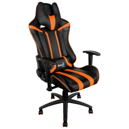 фото Компьютерное кресло aerocool ac120 air игровое, обивка: искусственная кожа, цвет: черный/оранжевый