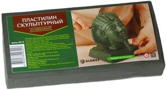 Пластилин Globus скульптурный, оливковый, 500г (ПЛС-03)