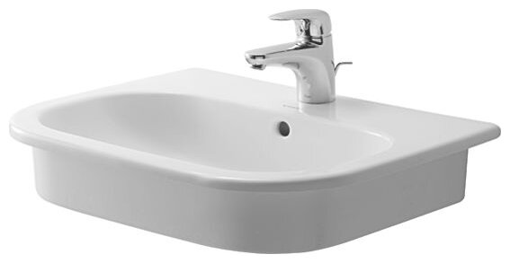 Раковины для ванной Duravit Раковина D-Code шг 545*435 отверстия для смесителя-1 цвет-белый (0337540000) - фотография № 1