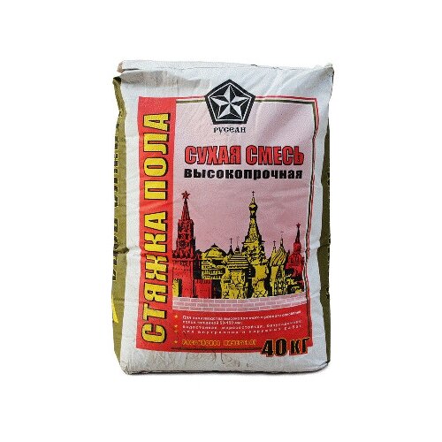 Смесь Стяжка пола 40кг Русеан Высокопрочная