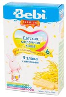 Каша Bebi молочная 3 злака с печеньем (с 6 месяцев) 200 г