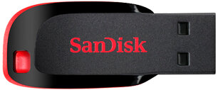 Флешка SanDisk Cruzer Blade 128 GB, черный/красный