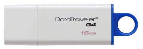 Флешка Kingston DataTraveler G4 16 ГБ, (DTIG4/16GB) белый/синий