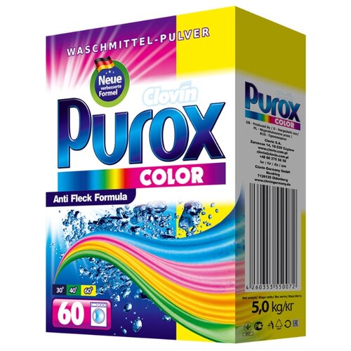 фото Стиральный порошок Purox Color 5 кг картонная пачка