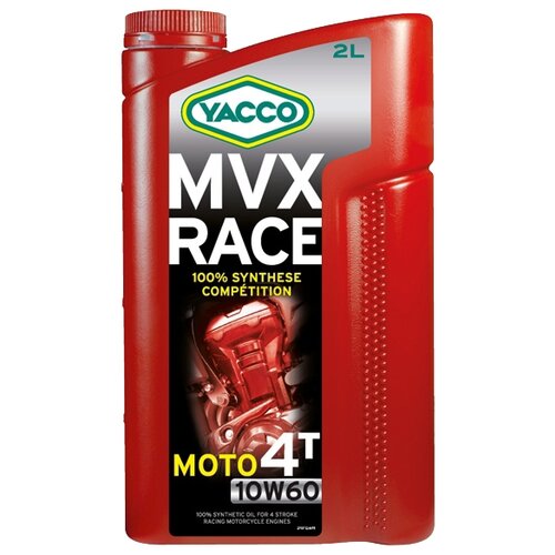 YACCO 332102 YACCO 10W60 MVX RACE 4T/2L Масло мот.синт. SL 332102