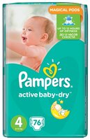 Pampers подгузники Active Baby-Dry 4 (8-14 кг) 76 шт.