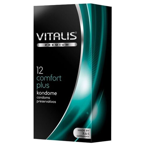 Купить Презервативы VITALIS Comfort Plus, 12 шт., бесцветный/розовый/серебристый, натуральный латекс