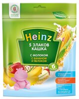 Каша Heinz молочная 5 злаков с бананом и яблоком (с 6 месяцев) 250 г