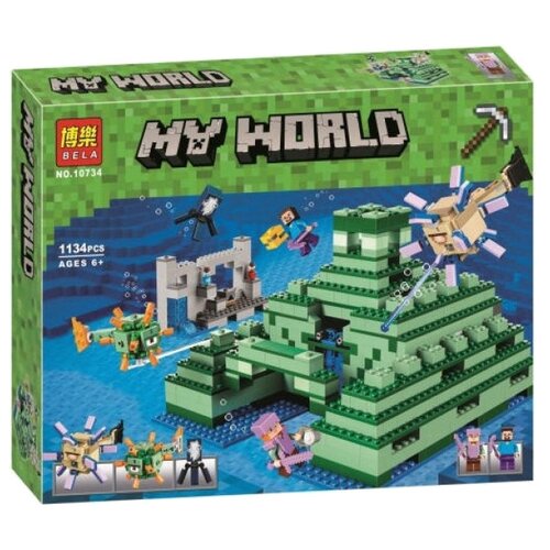 конструктор lari bela my world 1094 деревня 1600 дет Конструктор Lari (Bela) My World 10734 Подводная крепость, 1134 дет.