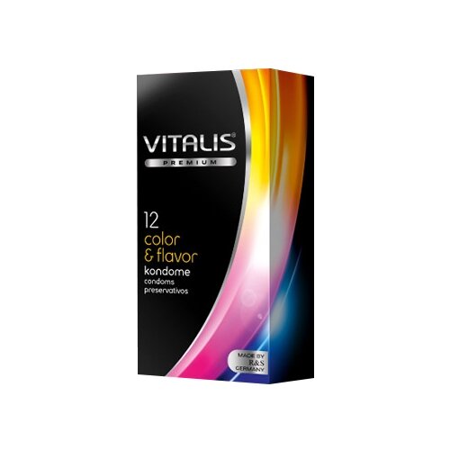 Презервативы VITALIS Color & Flavor, 12 шт. презервативы 3 шт 2 шт