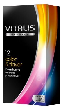 VITALIS / Презерватив / Цветные ароматизированные презервативы VITALIS color - банан клубника шоколад / 12 шт