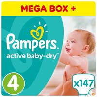 Pampers подгузники Active Baby-Dry 4 (8-14 кг) 147 шт.