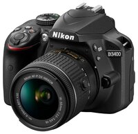 Зеркальный фотоаппарат Nikon D3400 Kit черный 18-55mm non VR AF-P