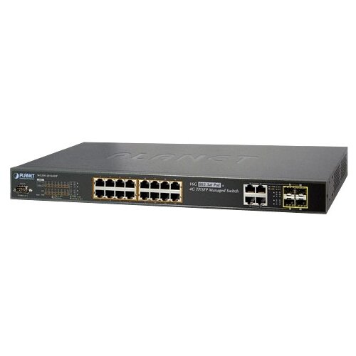 IPv6 Managed 16-Port 802.3at PoE Gigabit Ethernet Switch + 4-Port SFP (230W)