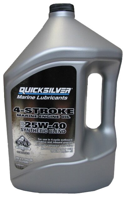 8M0086227 Моторное масло QUICKSILVER 4-Stroke 25W40 Syntetic Blend, полусинтетическое, 3@4л