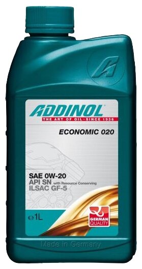 Моторное масло ADDINOL Economic 020 SAE 0W-20, 1 л (Германия)
