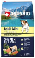 Корм для собак Ontario (6.5 кг) Adult Mini 7 Fish & Rice