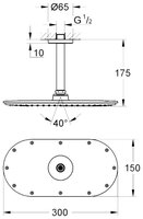 Верхний душ Grohe Rainshower Veris 300 26059LS0