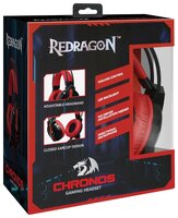 Компьютерная гарнитура Redragon Chronos черный/красный