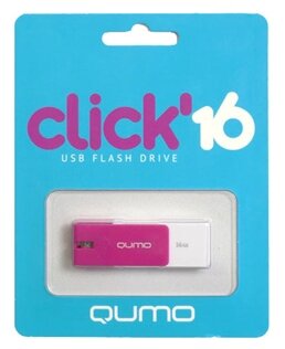 Флешка USB 16Gb QUMO Click USB2.0 бело-фиолетовый QM16GUD-CLK-Violet