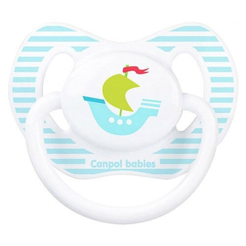 фото Пустышка силиконовая ортодонтическая Canpol Babies Summertime 6-18 м (1 шт) белый/кораблик