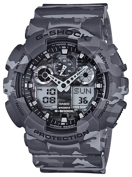 Наручные часы CASIO G-Shock GA-100CM-8A, серый, хаки