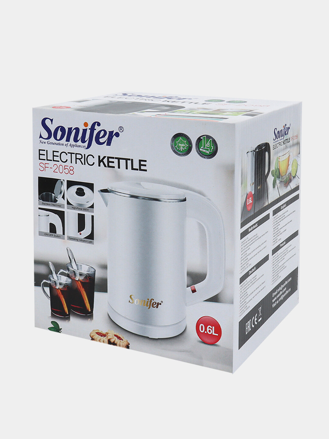 Электрический чайник Sonifer SF-2058 (0.6 л), Компактный электрочайник, Мини электрический чайник