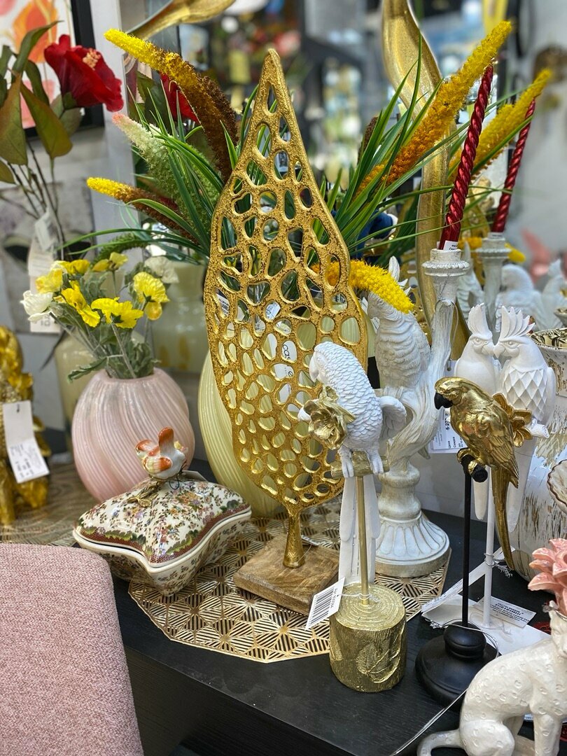 Статуэтка Лист золото Casaentera 20х10х56 см CE03-242953